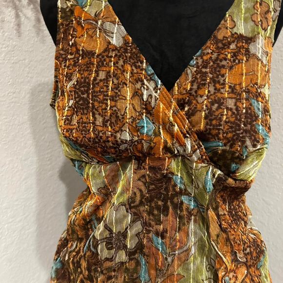 Brown and green floral print - Picture 4 of 8